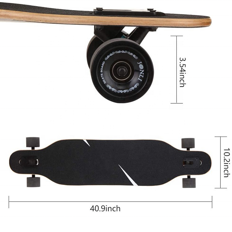 Wellshow Sport Complete Freestyle Cruiser Longboard High Speed 7 Ply Canadian Maple Bamboo Skateboard Skate Deck