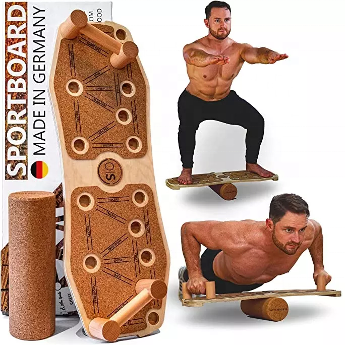 Wellshow Fitness Balance Push Up Board Multi-Function Foldable Multipurpose Push Up Board With Cork Holistic Gym Accessories