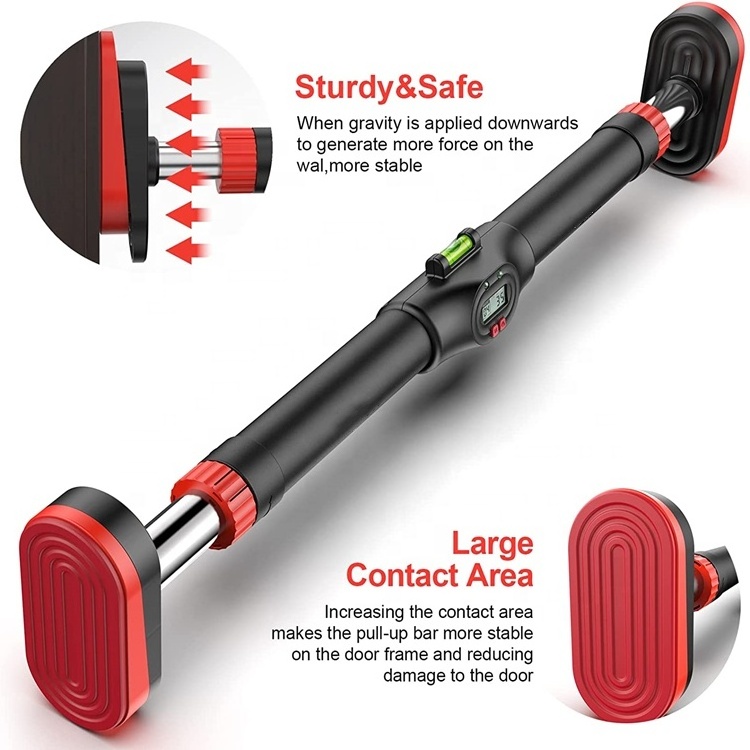 Wellshow Sport Pull Up Bar for Doorway No Screw Strength Training Bars with LCD Display Counter No Drilling Easy Installation