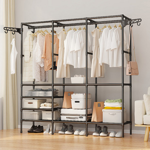 Portable Closet Freestanding Closet Storage Organizer Drying Rack Clothes Rack With Shelves Hanging Rods