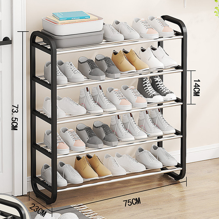 Modern Simple And Light Luxury Household Door Shoe Rack 75cm 5 Tier Bathroom Entrance Multi Layer Simple Iron Metal Slipper Rack