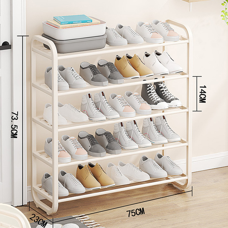 Modern Simple And Light Luxury Household Door Shoe Rack 75cm 5 Tier Bathroom Entrance Multi Layer Simple Iron Metal Slipper Rack