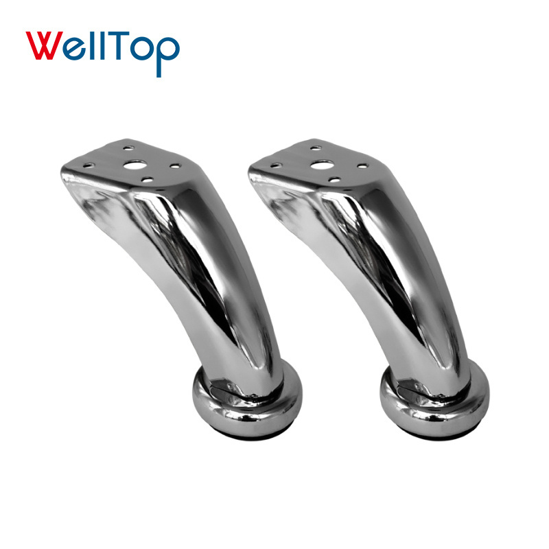 vt-03.125 WELLTOP Hot Sale Sofa Accessories Silver Leg Irons Cast Iron Furniture Legs Chrome Iron Metal Sofa Legs