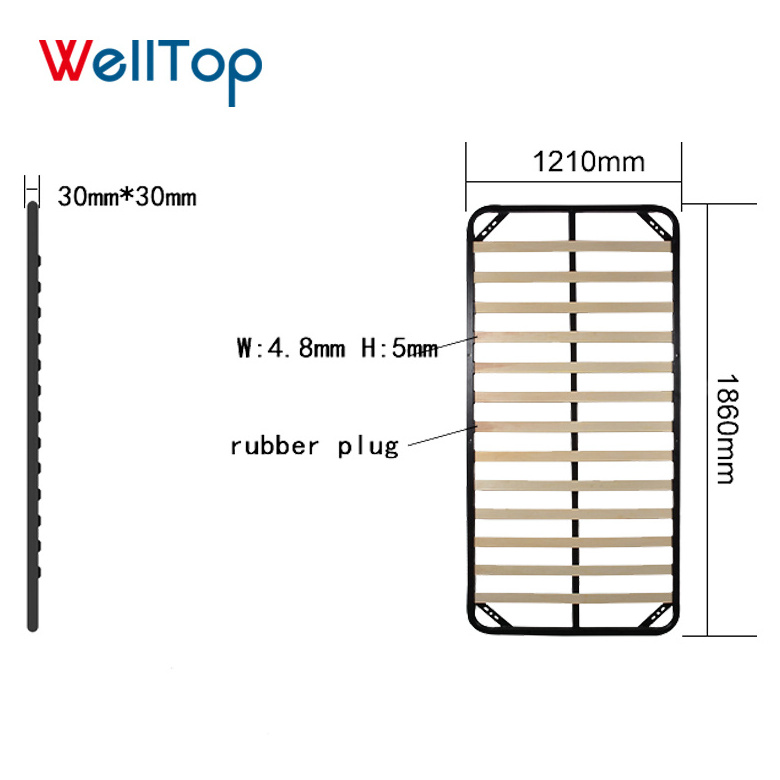 2020 Bedroom furniture wooden 4FT bed size W1210*L1860mm super metal single slatted bed frame wooden VT-14.091