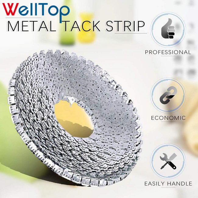 22.073 WELLTOP Furniture Hardware Sofa Accessories Parts Sliver Flexible Curve Upholstery Metal Tack Strip for Sofa Bed