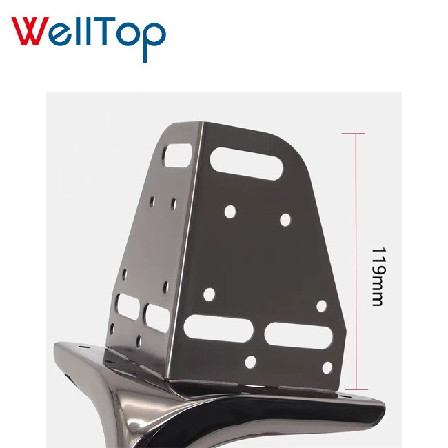 WELLTOP Furniture Accessories Hardware Wholesale Furniture Legs Extended Foot Size Raise Support Feet Bed Legs Metal Sofa Legs