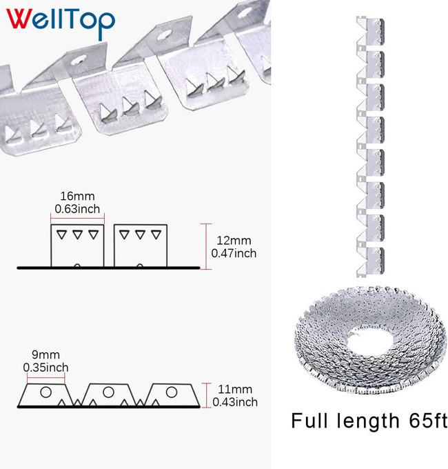 22.073 WELLTOP Furniture Hardware Sofa Accessories Parts Sliver Flexible Curve Upholstery Metal Tack Strip for Sofa Bed