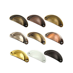 Top quality half round antique brass kitchen cabinet drawer pulls handles and knobs VT-01.051