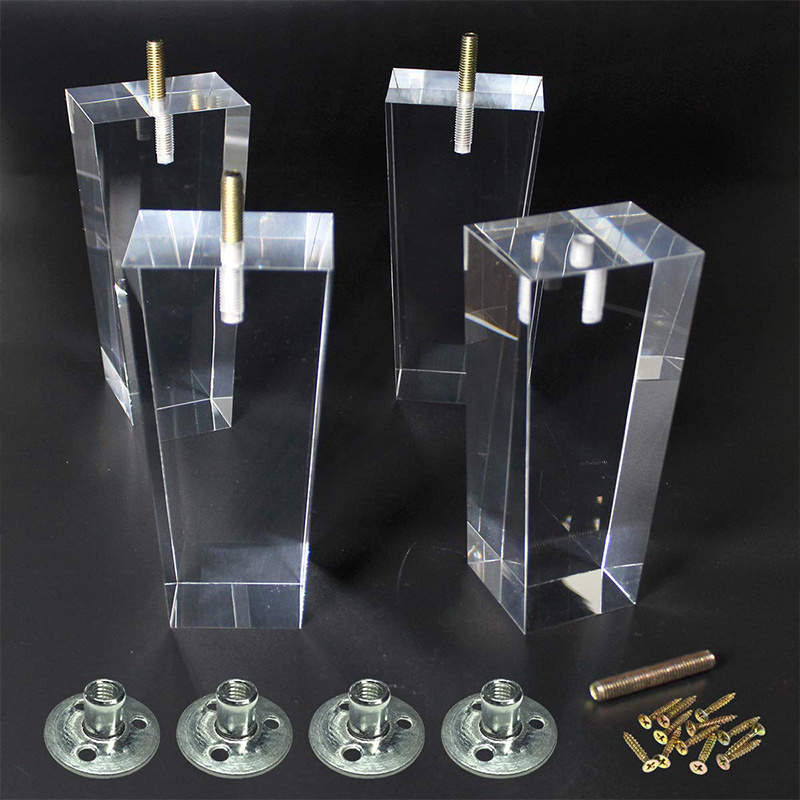 New Hot Sale Furniture Legs Acrylic 6 Inch Bench Legs Modern Cabinet Cupboard Coffee Table Legs VT-03.759