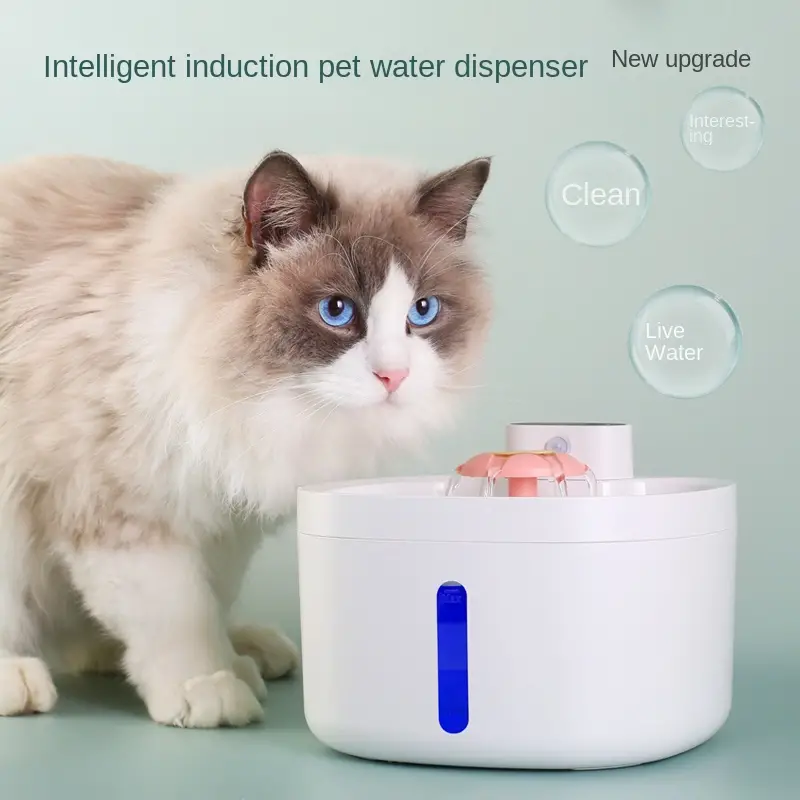 87oz/2.6L Wireless Sensor Pet Water Fountain Wireless Battery Operated Cat Water Fountain with Wireless Pump