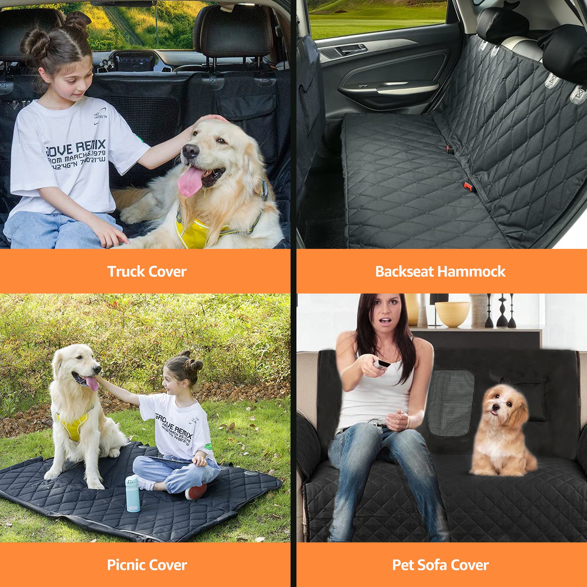 Waterproof Hammock 600D Heavy Duty Scratch Proof Nonslip Durable Soft Pet Back Seat Dog Seat Cover Car Seat Cover