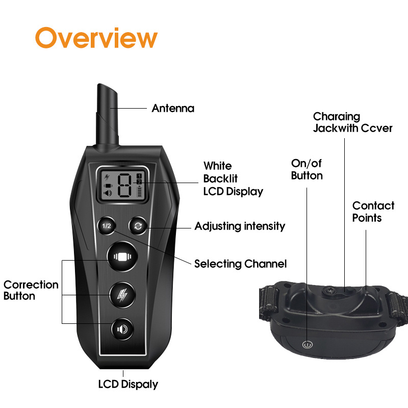 Remote Control Waterproof Electric Dog Collar Slave Dog Training Shock Collar For Pet Trainer