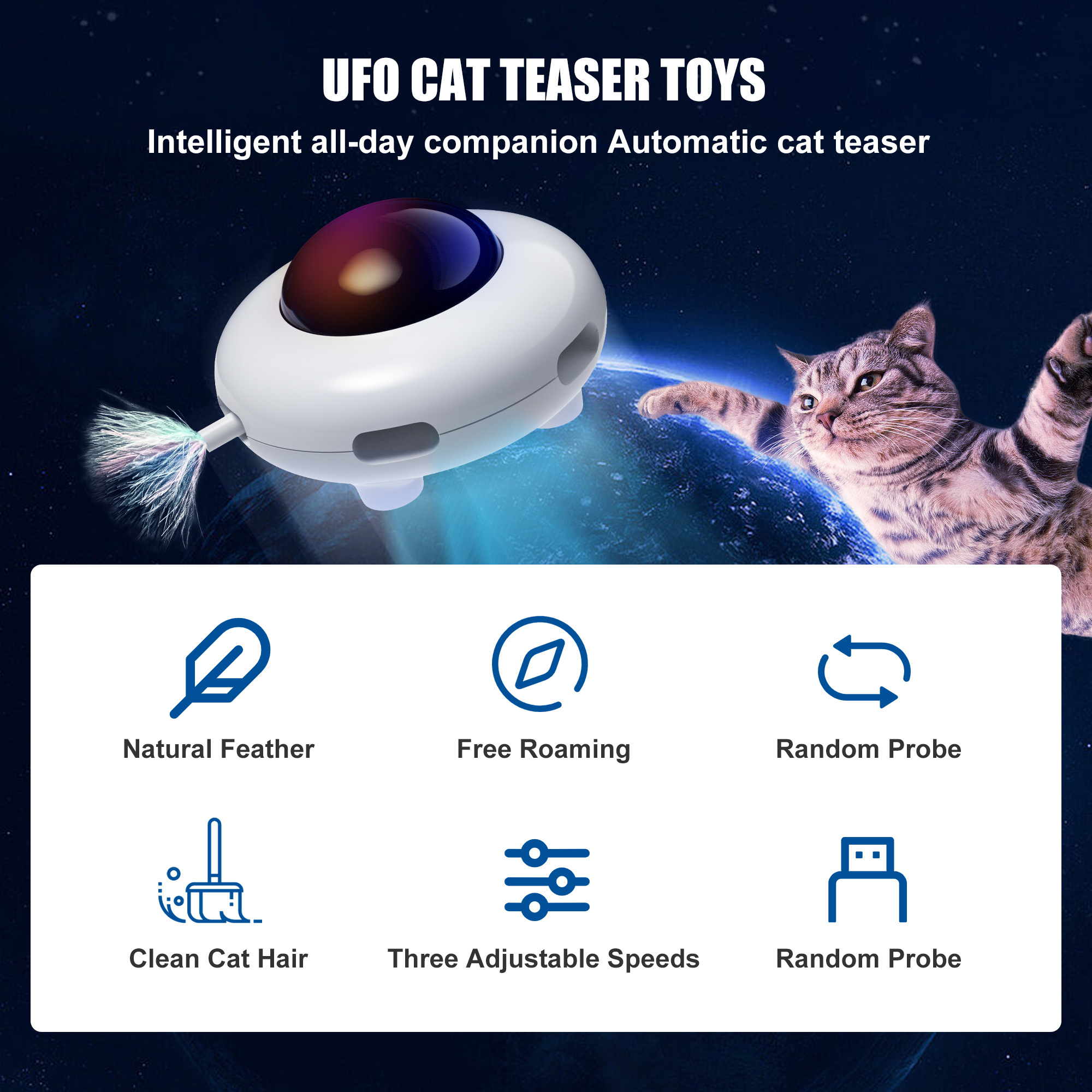 Smart Kitten Toys for Pet Exercise Playing Automatic Cat Toys Interactive Electric Cat Toys with Feather