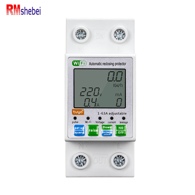 RMshebei SmartLife WIFI MCB Energy Meter Kwh 63A 110V/220V Breaker Mini 110V/220V Switch Timer Voltage/Current Leakage CCC