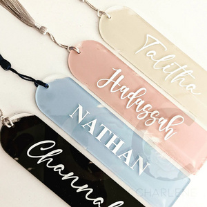 Acrylic bookmark for gift custom shape custom logo with tassel