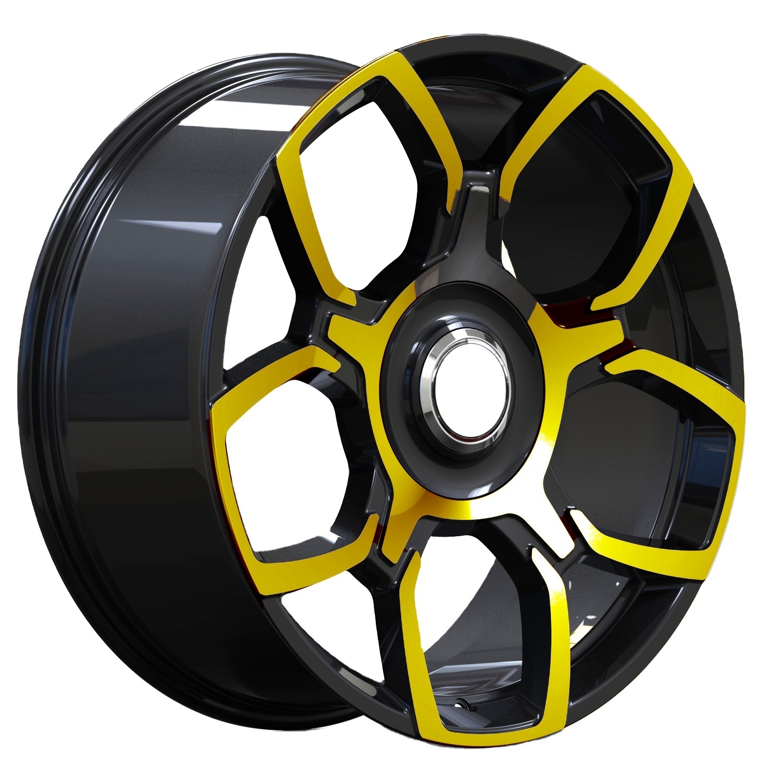 Black facing with yellow paint for Rolls-Royce Cullinan wheel Range Rover wheels and large suv aluminum alloy forged custom rims