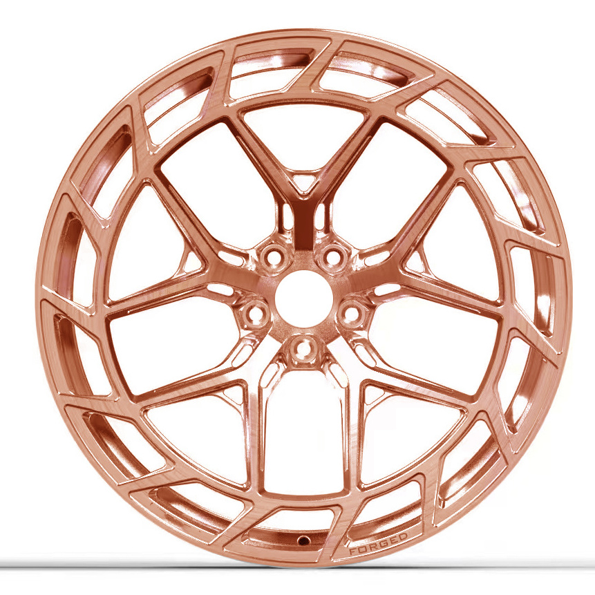 Brushed transparent rose gold for passenger car wheels aluminum alloy forged material custom 18 - 21 inch rims with high quality