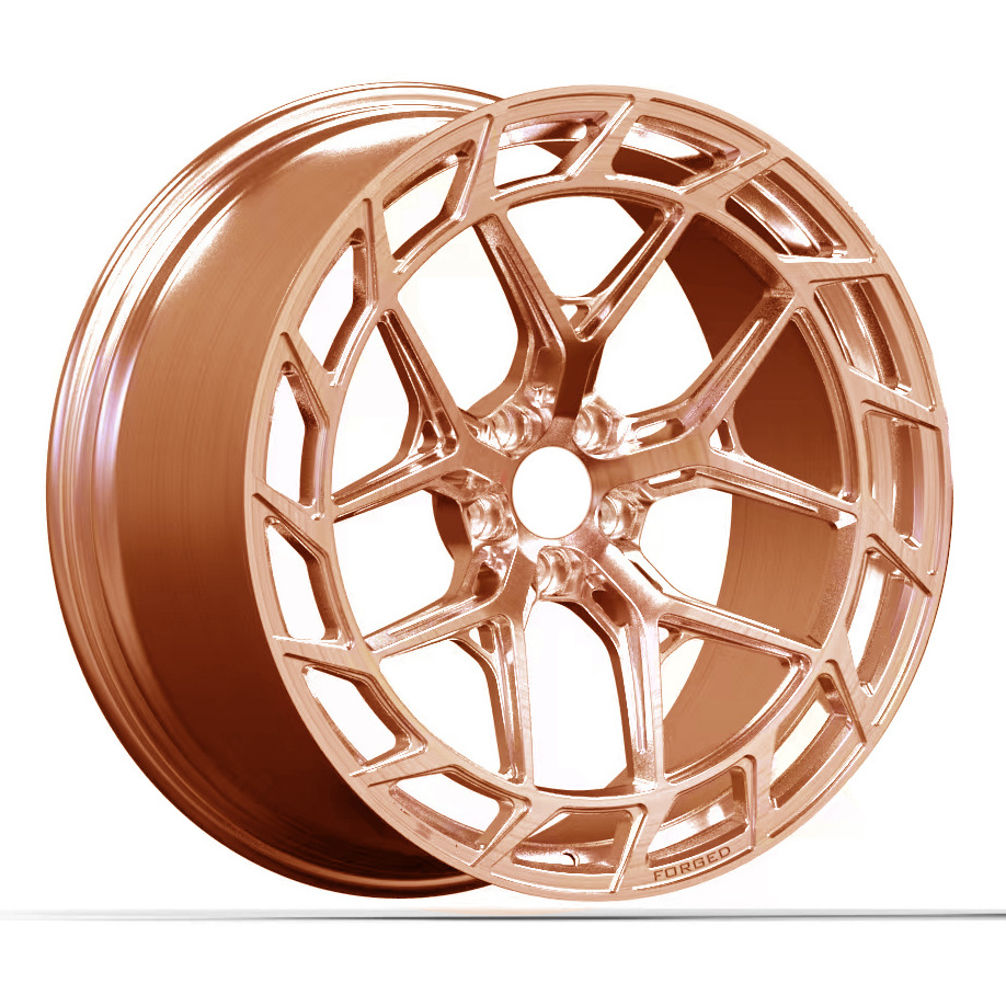 Brushed transparent rose gold for passenger car wheels aluminum alloy forged material custom 18 - 21 inch rims with high quality