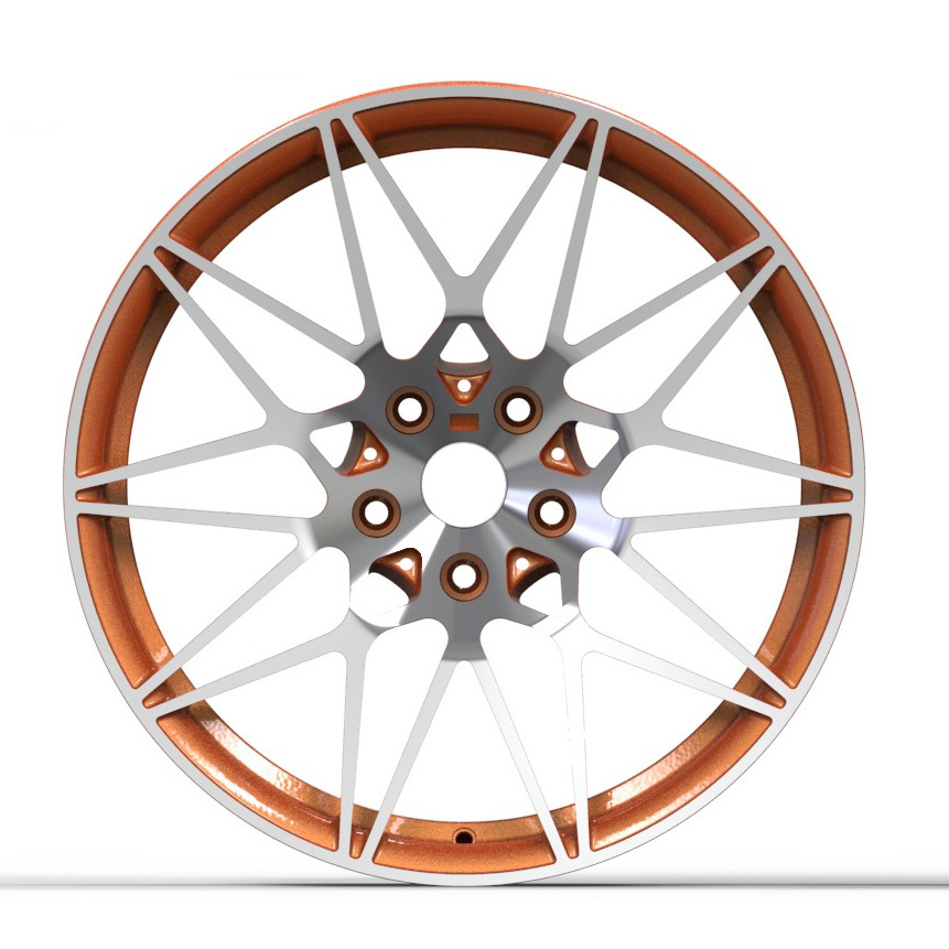 Orange top for bmw m2 m3 m5 3 Series 5 Series f10 G11 5X112 forged wheels 1 piece forged custom steel rim 5X120