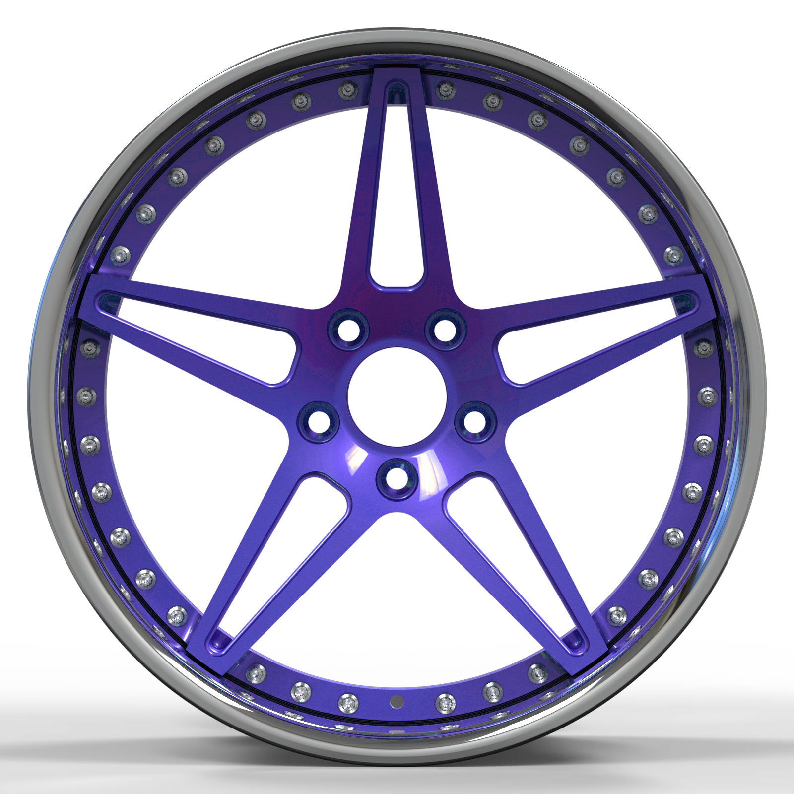 Alloy Forged Wheels Alloy Rims 2 Piece 3 Piece  For Cars 19 Inch 5*120 5*114.3 5*112 5*108 center Brushed transparent purple ba