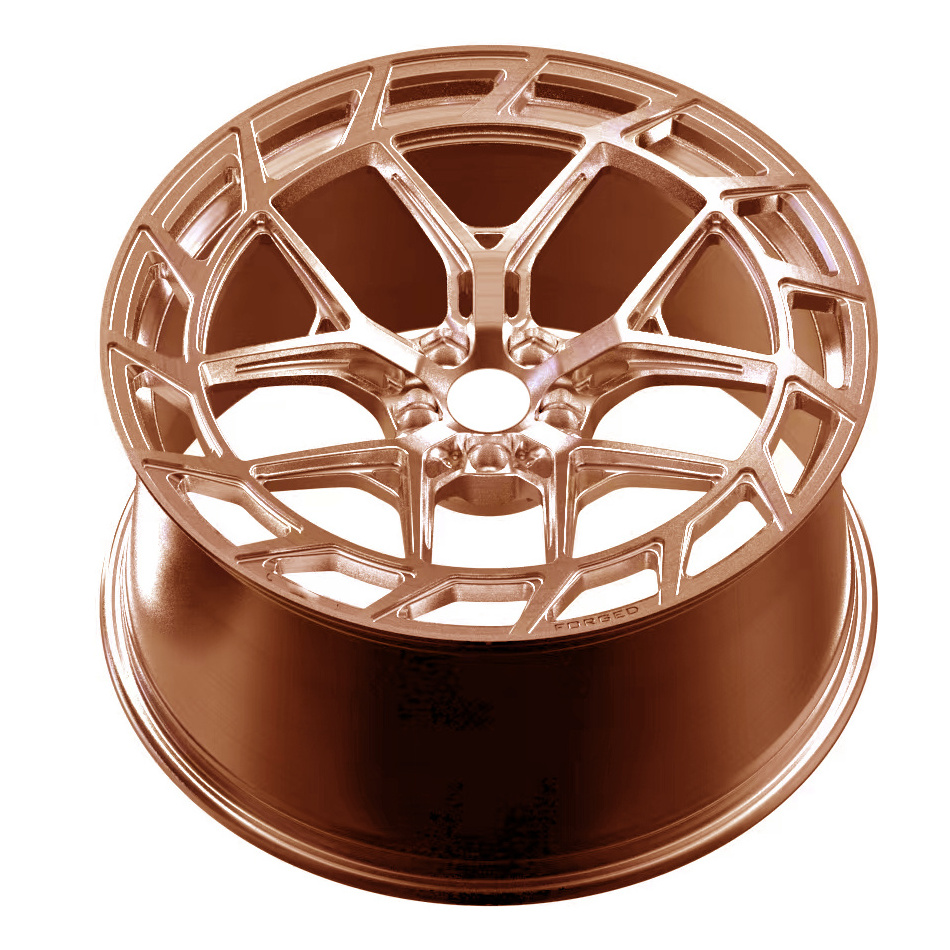 Brushed transparent rose gold for passenger car wheels aluminum alloy forged material custom 18 - 21 inch rims with high quality