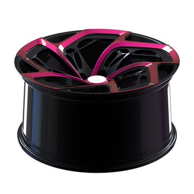 Factory Wholesale 16 17 18" 19" 20" 21" 22" inch one piece forged car wheels chromed pink +black forged rims