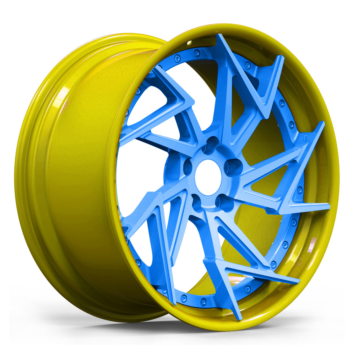 18 19 20 21 22 inch 5x120 5x114.3 18x8 19x9.5 rim 5x112 forged wheel for bmw tesla model s yellow blue center yellow lip