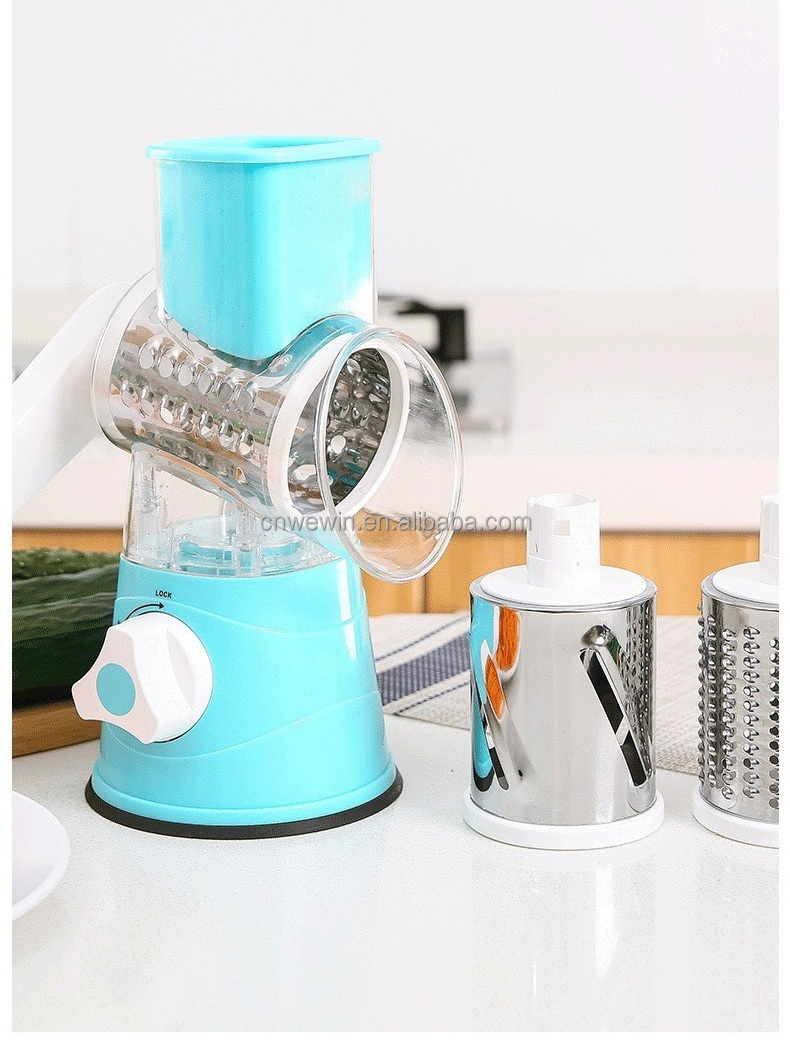 3 in 1 stainless steel kitchen graters mandoline vegetable slicer rotary cheese grater machine kitchen tools gadgets