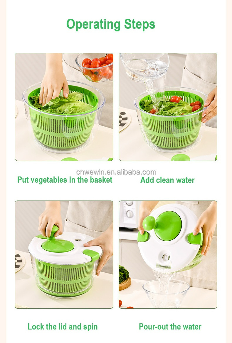 Manual Salad Spinner Kitchen Vegetable Dryer Vegetable Washer Spinners Salad Spinner for vegetable and fruit