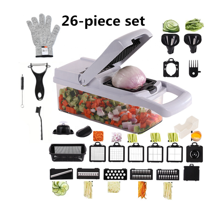 26 in 1 Multifunctional Vegetable Chopper Metal Kitchen Items Mandoline Slicer Manual Vegetable Cutter