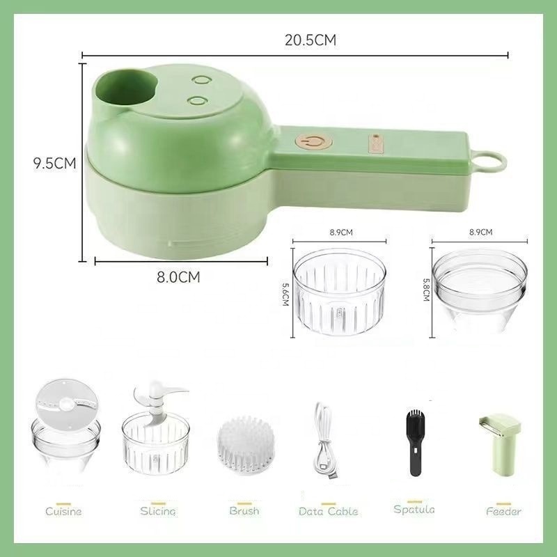 4 in 1 Portable Electric Vegetable Cutter Set Rechargeable Vegetable Slicer Wireless Vegetable Cutter