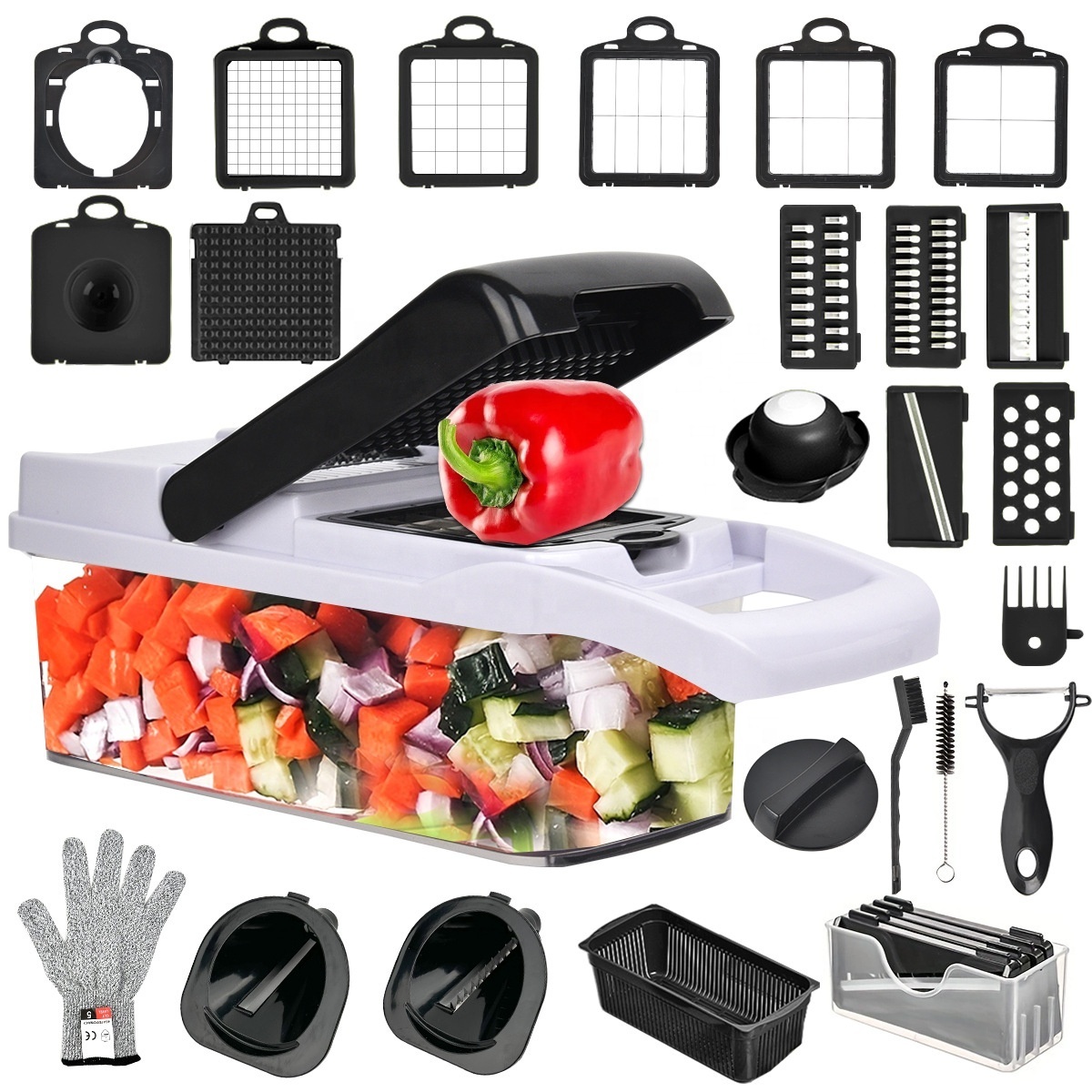 26 in 1 Multifunctional Vegetable Chopper Metal Kitchen Items Mandoline Slicer Manual Vegetable Cutter