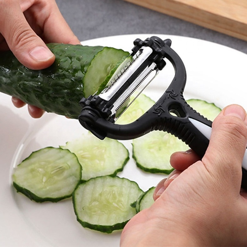 Multi-functional Rotary Potato Peeler Slicer Machine 3 in 1 Vegetable Cutter Peeler Kitchen Accessories Fruit Peeler