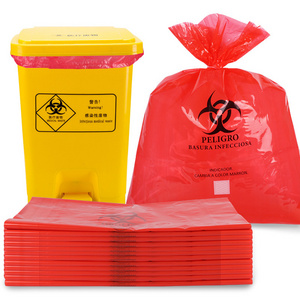 LDPE or HDPE Thicken Medical Garbage Bag Flat opening  Hospital Biohazard Supplies Medicals Garbage Pouch Waste Disposal Bag