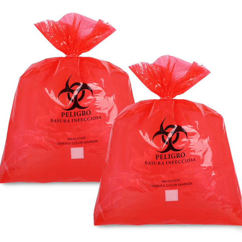 LDPE or HDPE Thicken Medical Garbage Bag Flat opening  Hospital Biohazard Supplies Medicals Garbage Pouch Waste Disposal Bag