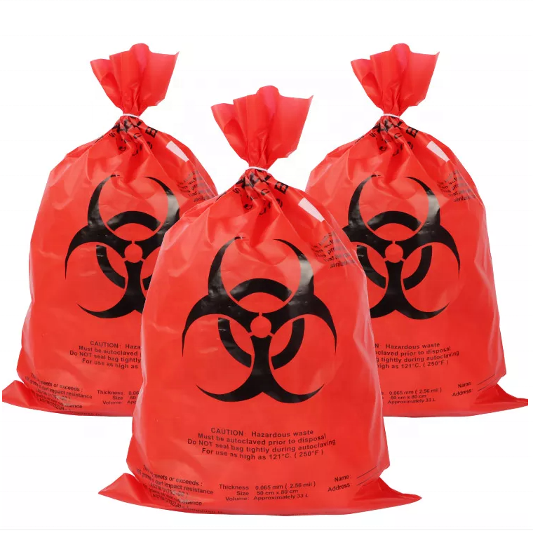 Disposable  refuse sacks Plastic Large Medical Biohazard Waste Bag plastic package garbage bags