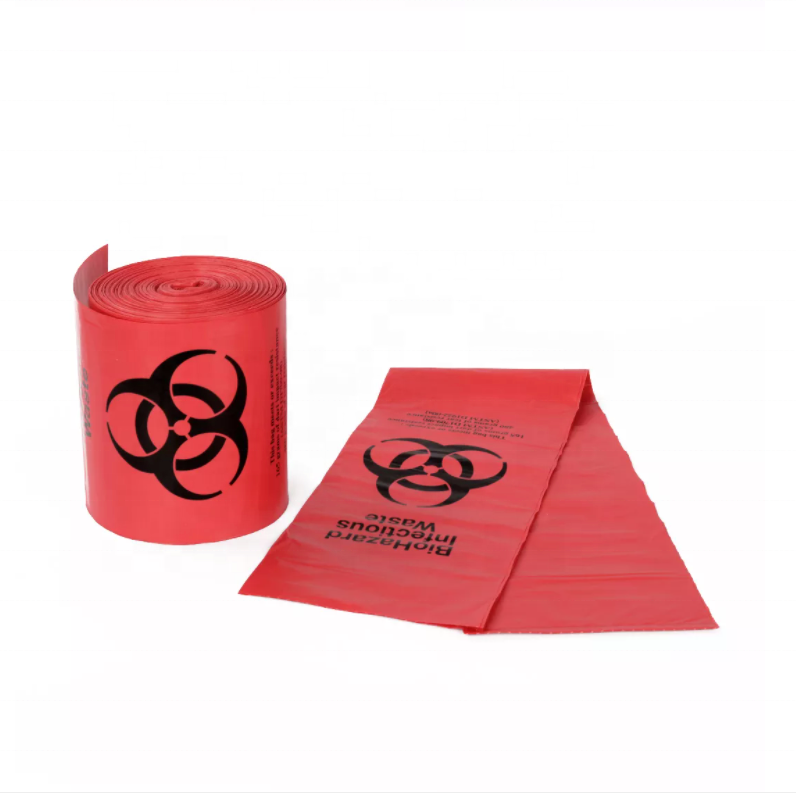 Disposable  refuse sacks Plastic Large Medical Biohazard Waste Bag plastic package garbage bags