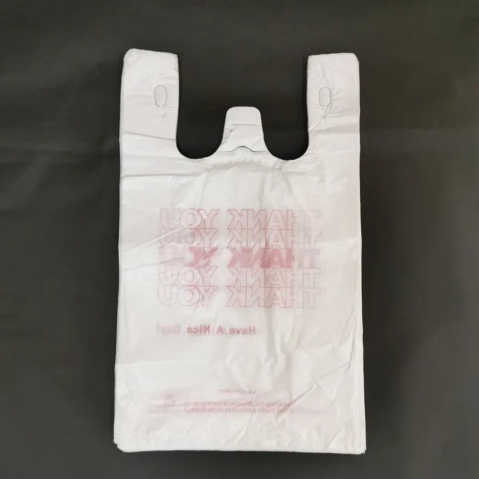 Disposable plastic HDPE/LDPE t-shirt Carrier Shopping Polythene bag Supermarket grocery retail sack