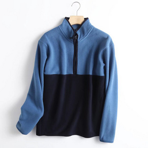 Men's 1/4 quarter zip polar fleece pullover sweatshirt color block hoodies tops with pocket