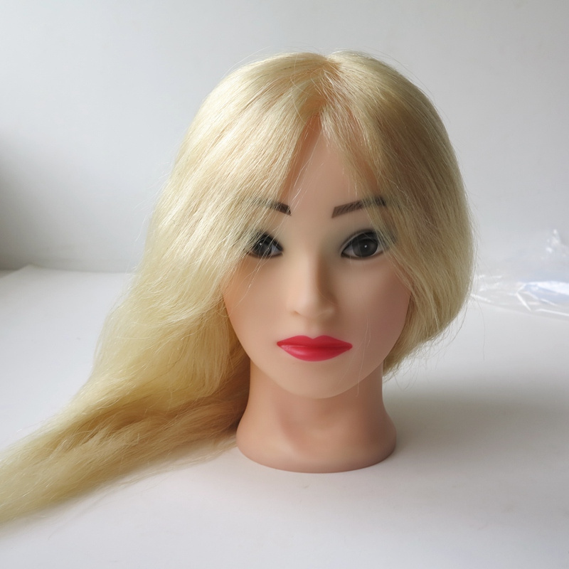 Cheap Human hair mannequin head for hairdressing100% human hair training doll head practice head