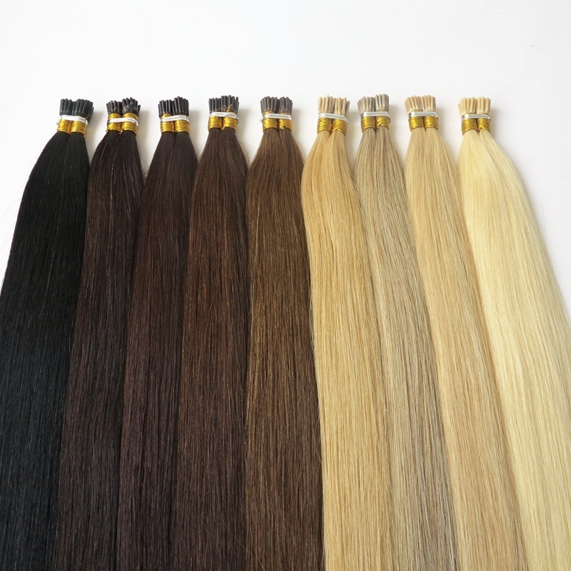 10a Full cuticle 100% indian durable remy human hair 50strands/pack 1g stick tip Italian Keratin I tip Hair Extension