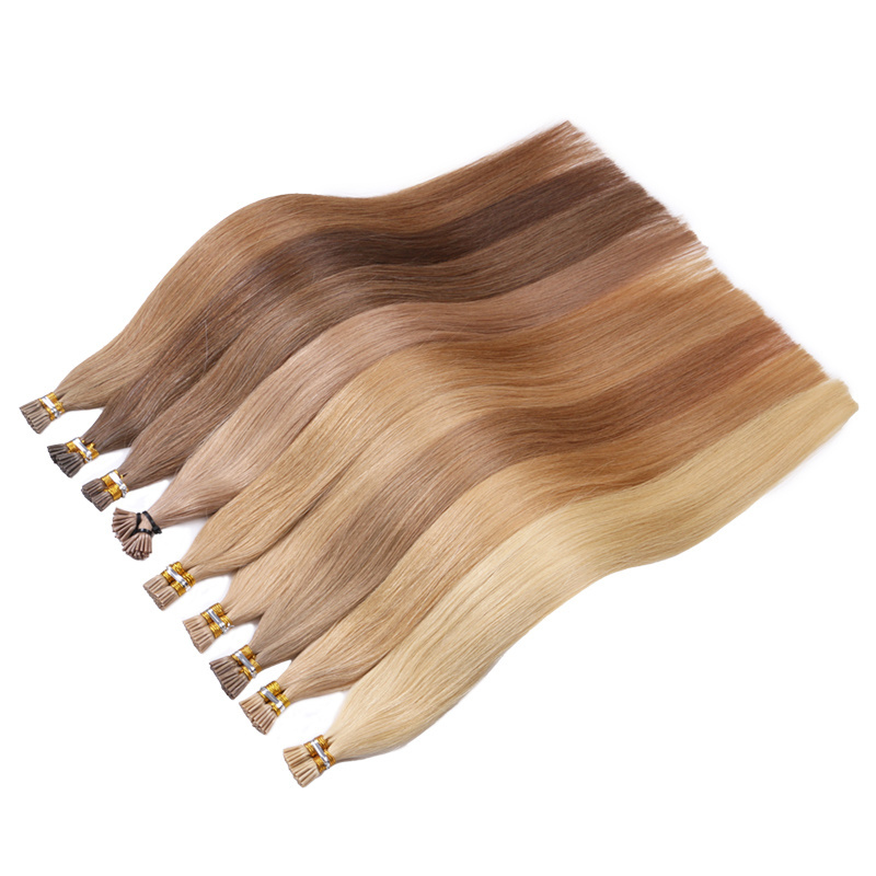 Factory wholesale I U K Flat tip raw indian temple virgin human hair extensions 100% cuticle aligned 22