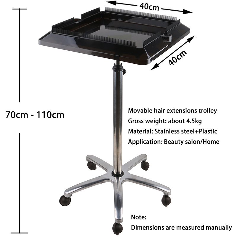 Beauty Salon Trolley Movable Hairdressing Hair Extension Tools Trolley with 3 barrels Hair Salon Bracket Cart Trolley