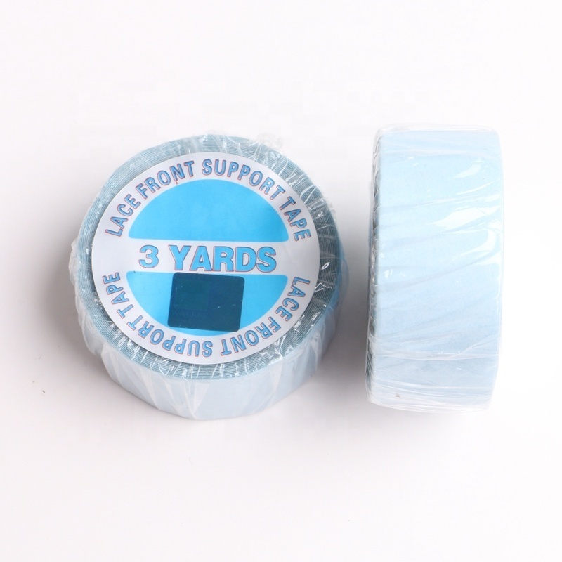 super strong 0.8cm 1.9cm 2.5cmx3yards double sided blue tape roll hair extensions replacement super hair tape