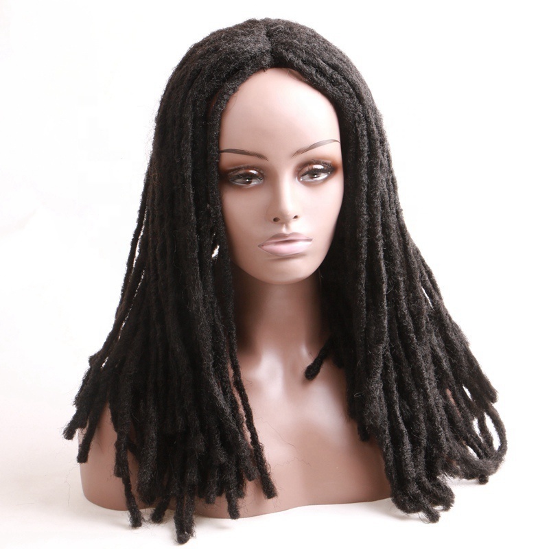 Harmony Hair 18inch Dreadlocks Synthetic Wigs for Men Dreadlock Wig Women None Lace Wigs for Black Low Temperature Synthetic