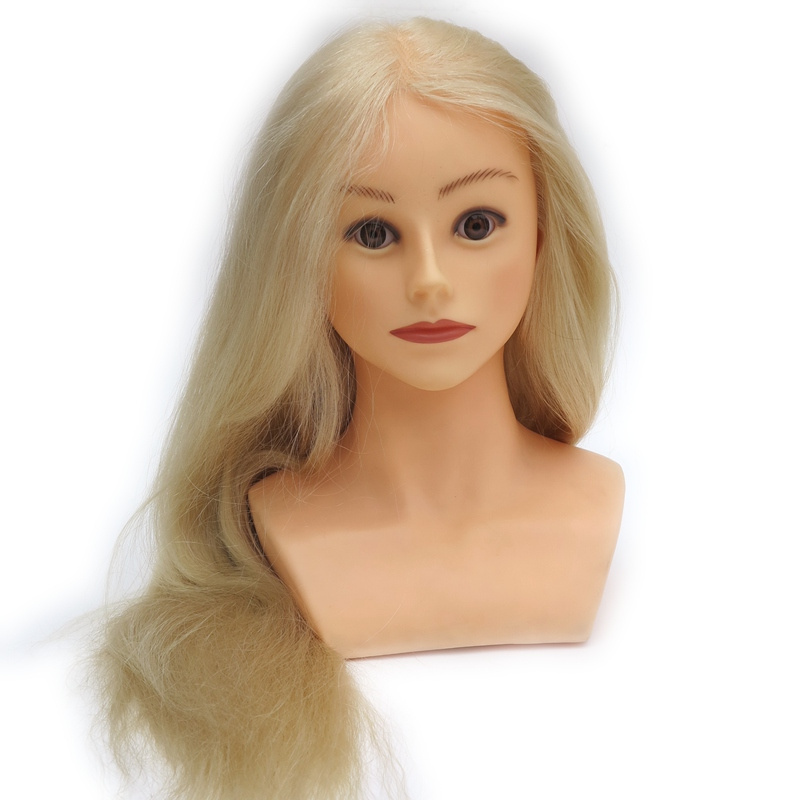 Cheap Human hair mannequin head for hairdressing100% human hair training doll head practice head