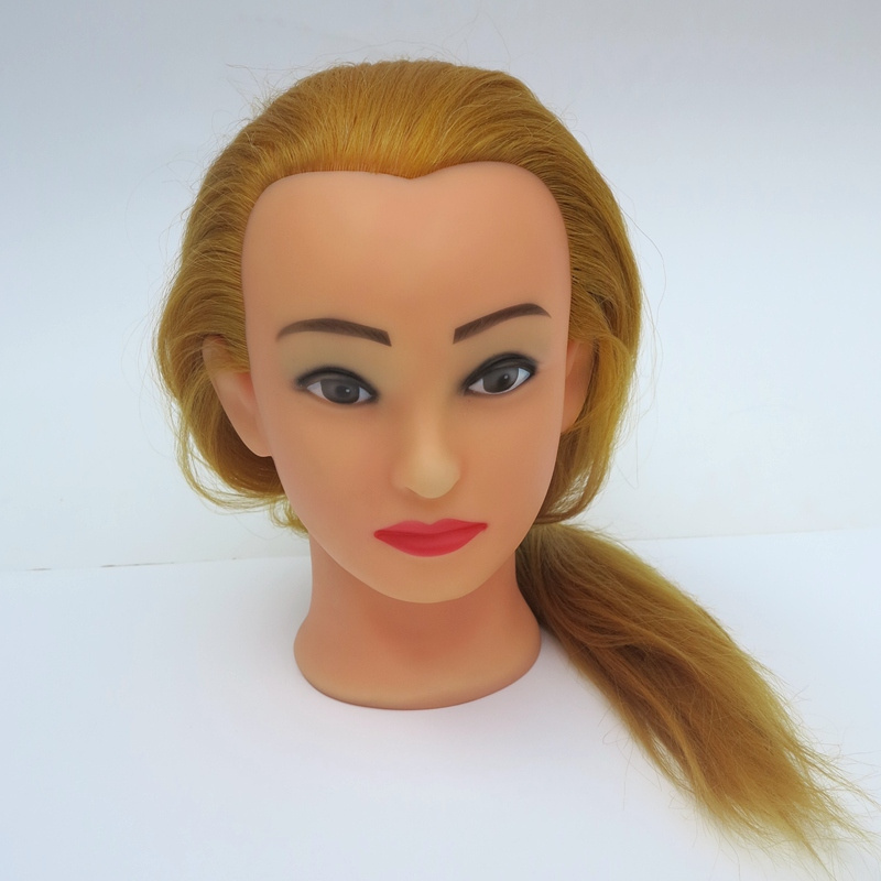 Cheap Human hair mannequin head for hairdressing100% human hair training doll head practice head