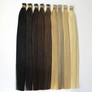 100% Virgin Russian Remy Full Length Human Hair 0.5g 0.8g 0.9g 1g Stick Tip Keratin Pre bond I Tip Hair Extensions Wholesale