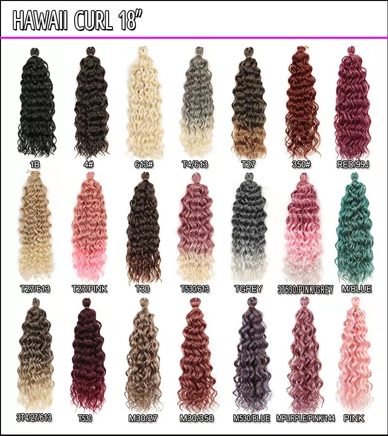 Wholesale Synthetic Water Curl Crochet Braids Hair Bulk Extensions Deep Wave Twist Ombre Synthetic Curly Braiding Hair