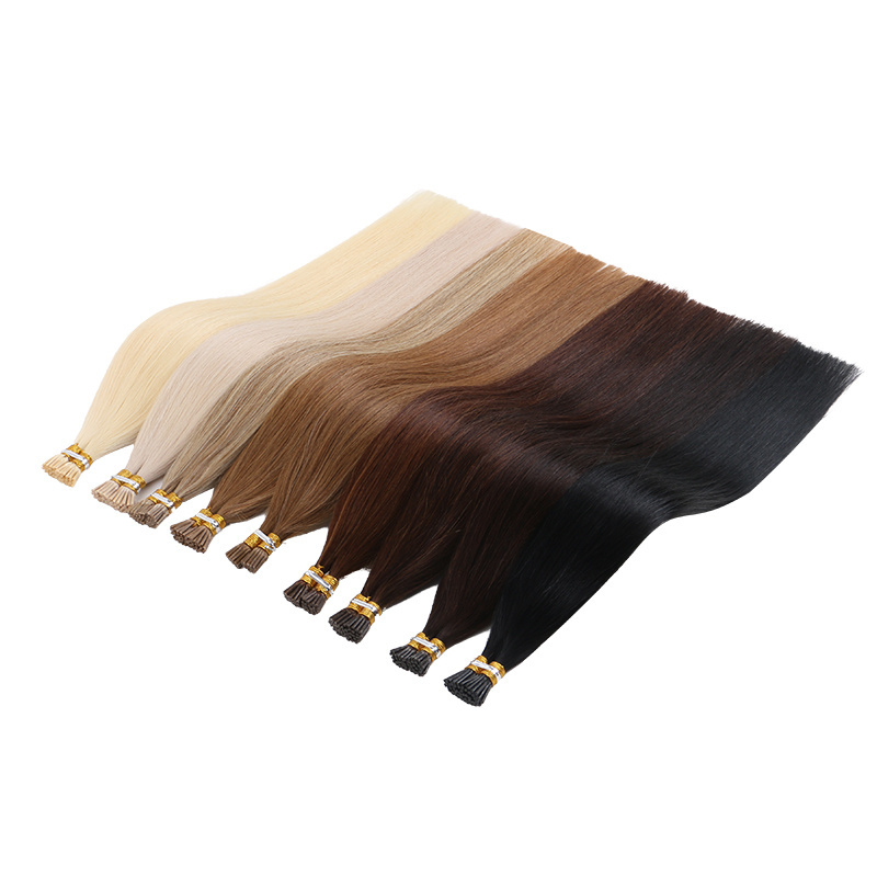 100% Virgin Russian Remy Full Length Human Hair 0.5g 0.8g 0.9g 1g Stick Tip Keratin Pre bond I Tip Hair Extensions Wholesale